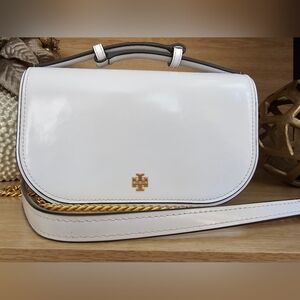 Tory Burch Elegant White Emerson Crossbody Bag